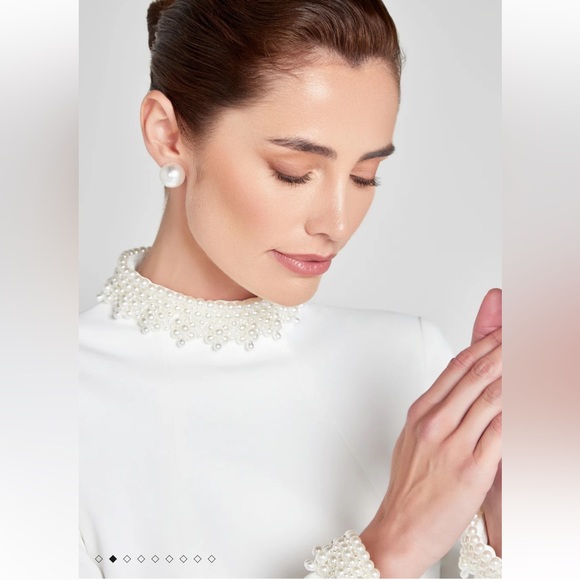 New Nadine Merabi Audrina Beaded Long Sleeve Dress - Picture 3 of 8